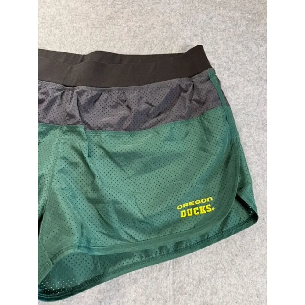 Oregon Ducks Colosseum Athletic Shorts Womens XL Green Built In Liner Running